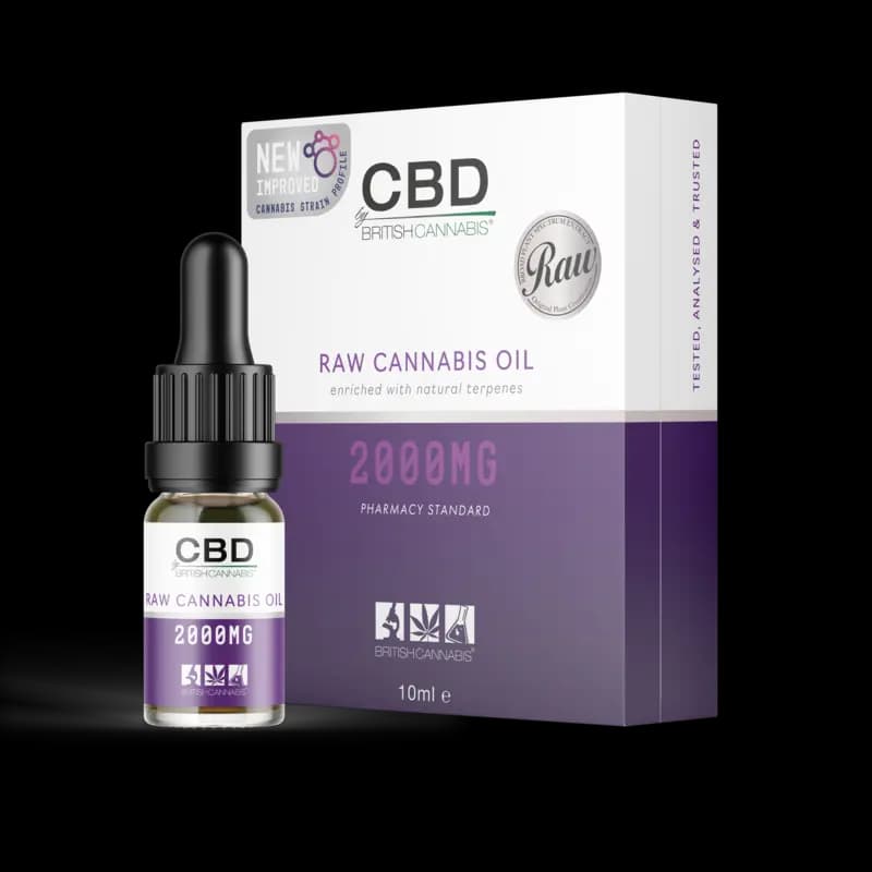 RAW Cannabis Oil 2000mg carton and bottle
