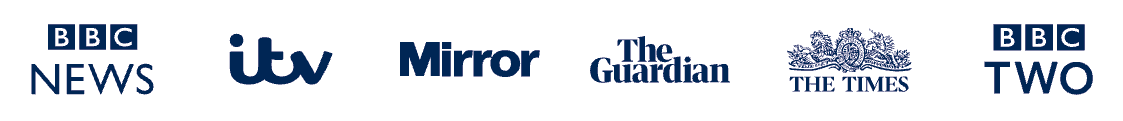 As seen in BBC News, ITV, Mirror, The Guardian, The Times and BBC Two